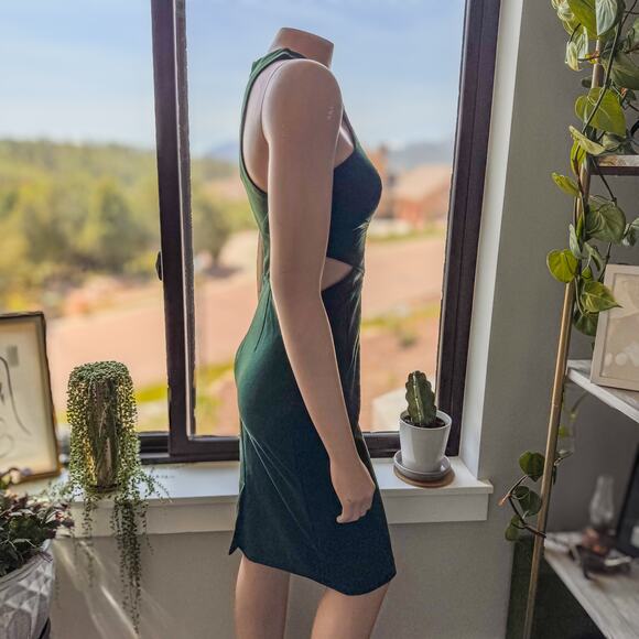 TOBI-LA Based Fashion, Deep Green Cutout Fitted Midi Dress, Women’s Size Small - Picture 8 of 12